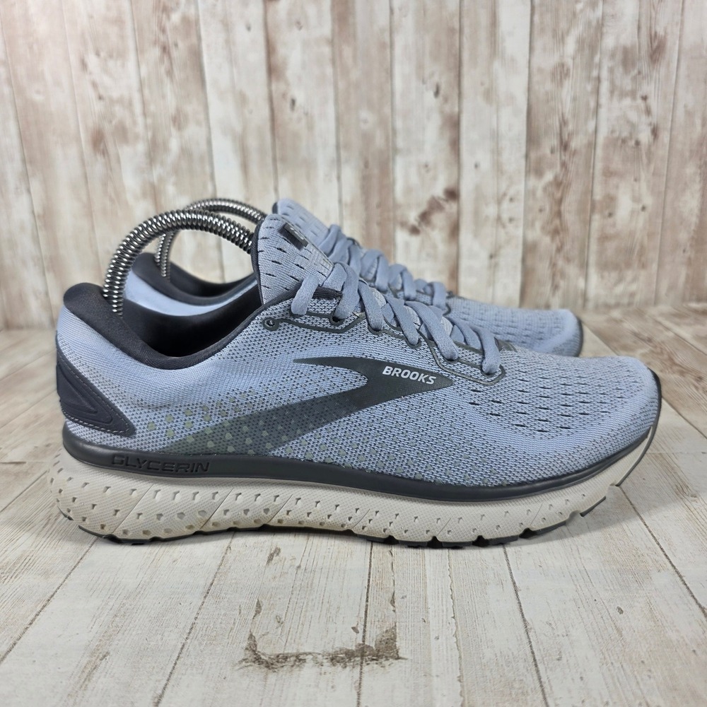 Brooks‎ Glycerin 18 Womens Running Shoes Light Blue Grey 1203171B073 Size 8.5 B